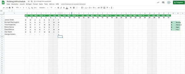 How To Create A Rotating Shift Schedule In Excel